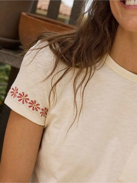 Toad&Co Tops - Toad & Co Orgainic Cotton Embroidered Tee